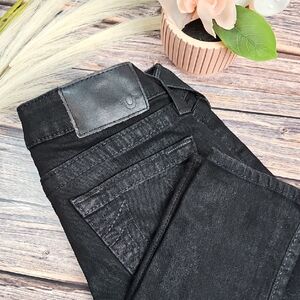 NEW TRUE RELIGION CASEY BLACK COATED LOW-RISE SKINNY JEANS